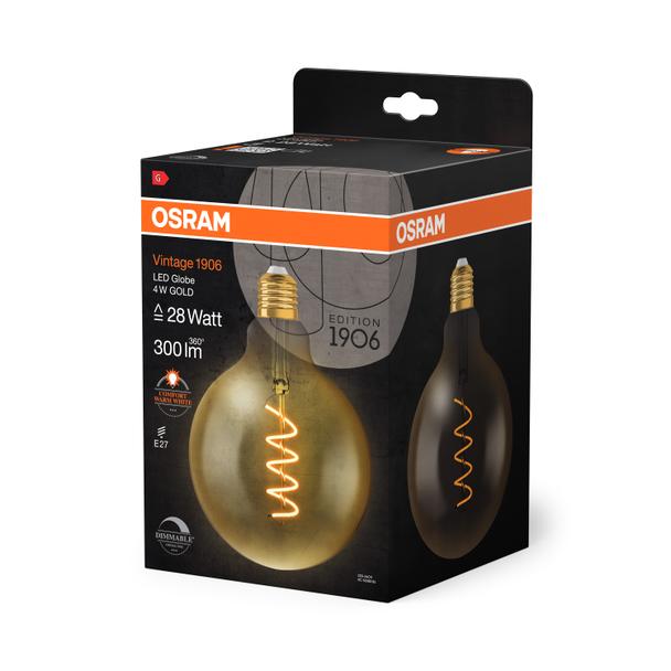 Lampa LED Vintage 1906 dim CL GLOBE125 Filament szkło przezroczyste GOLD 25 dim 4,5W 820 E27