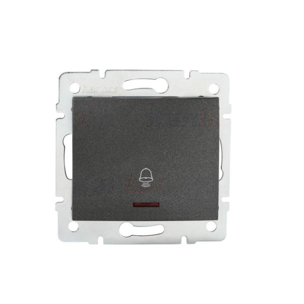 LOGI Łącznik zwierny dzwonek z LED śrubowy 10AX 250V grafit 021080141 25253 KANLUX