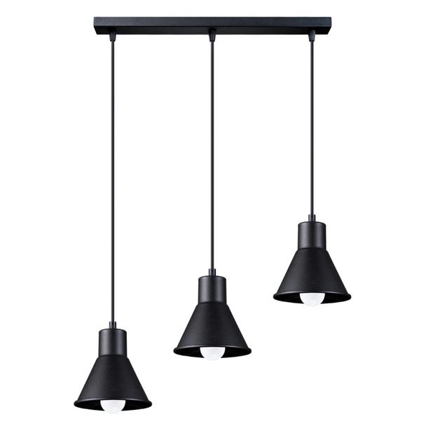 Sollux Lampa wisząca TALEJA 3 czarna [E27] SL.0986