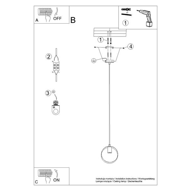 Sollux Lampa wisząca TITRAN 1 biała SL.1137