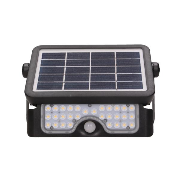 LUX LED 5W, naświetlacz solarny z czujnikiem ruchu 500lm, IP65, 4000K, 2x1500mAh, czarny AD-SL-6108BLR4 ORNO