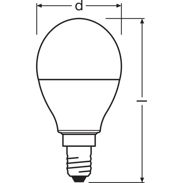 Lampa LED STAR+ CL P RGBWFR 40 dimmable via remote control 5,5W 827 E14