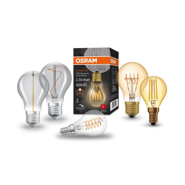 Lampa LED Vintage 1906 LED CL A Filament szkło przezroczyste SMOKE non-dim 3,4W/818 E27