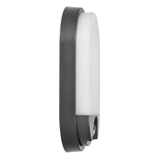 NEFRYT LED 10W, oprawa ogrodowa z czujnikiem ruchu, 800lm, IP54, 4000K, szara AD-OP-6110GLPMR4 ORNO
