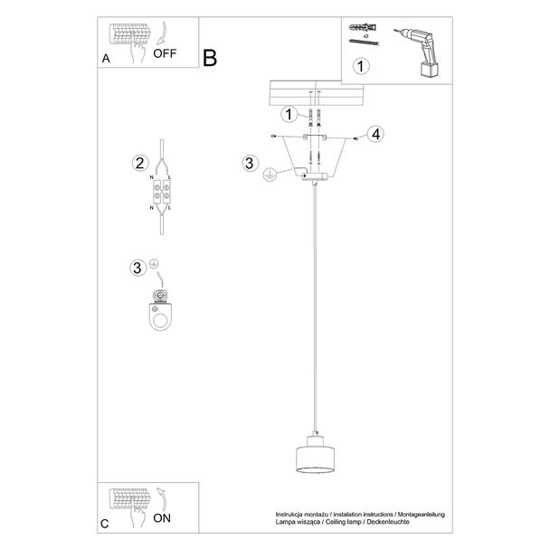 Sollux Lampa wisząca SAVAR 1 czarna SL.1132