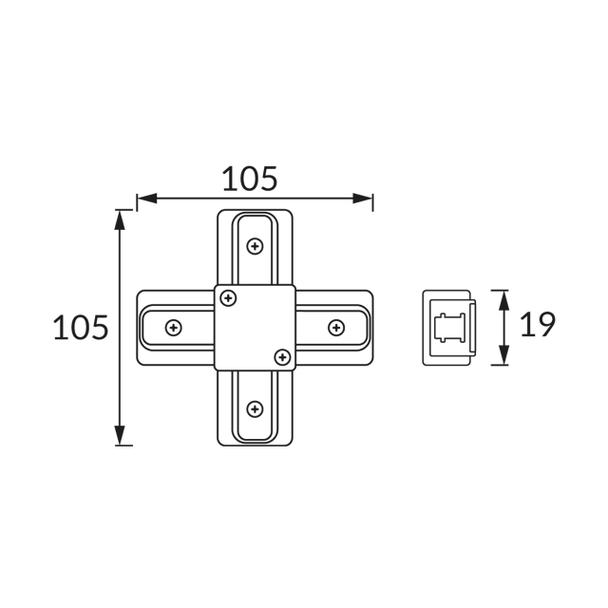Łącznik do szynoprzewodów CONNECTOR X BLACK 04035 IDEUS