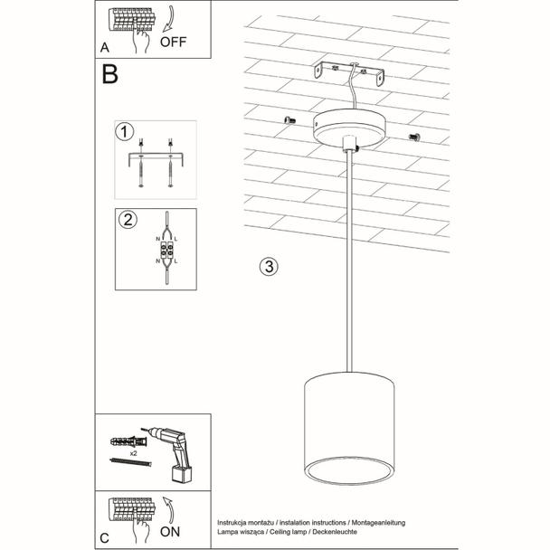 Lampa wisząca ORBIS 1 biały