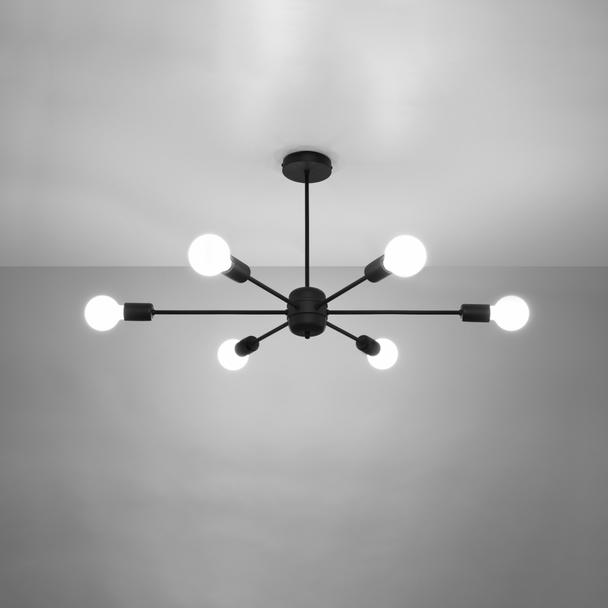 Sollux Żyrandol LANGO 6 czarny SL.1023
