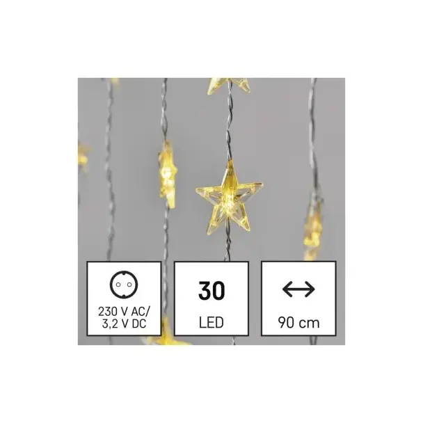Lampki 30 LED kurtyna migające gwiazdki 120x90 ciepła biel IP44 timer DCGW01 EMOS