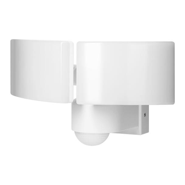 TOS DUO LED 2x20W podwójny naświetlacz ogrodowy z czujnikiem ruchu PIR 2x1600lm IP65 4000K neutralna biel PC biały AD-NL-6603WLR4 ORNO