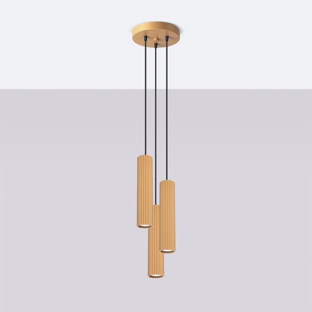 Sollux Lampa wisząca KARBON 3P złoty SL.1557