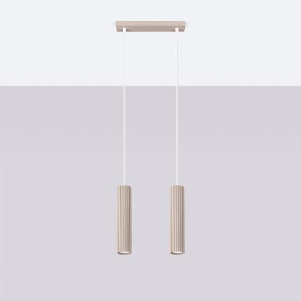 SOLLUX Lampa wisząca KARBON 2 taupe ; SL.1773