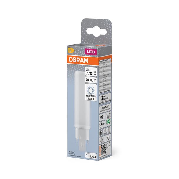 Lampa DULUX D E LED FR 18 ECG, AC mains 7W 840 G24q-2