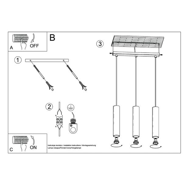 Sollux Lampa wisząca LAGOS 3L zielona oliwka SL.1486