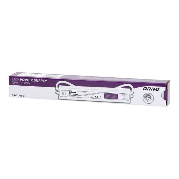 Zasilacz do oświetlenia LED 170-265V AC/12V DC 30W IP67 OR-ZL-1604 ORNO