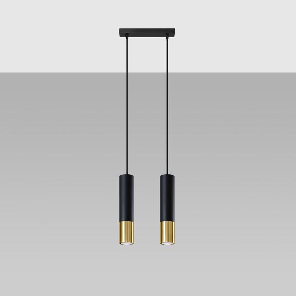 Sollux Lampa wisząca LOOPEZ 2 czarny/złoty SL.0953