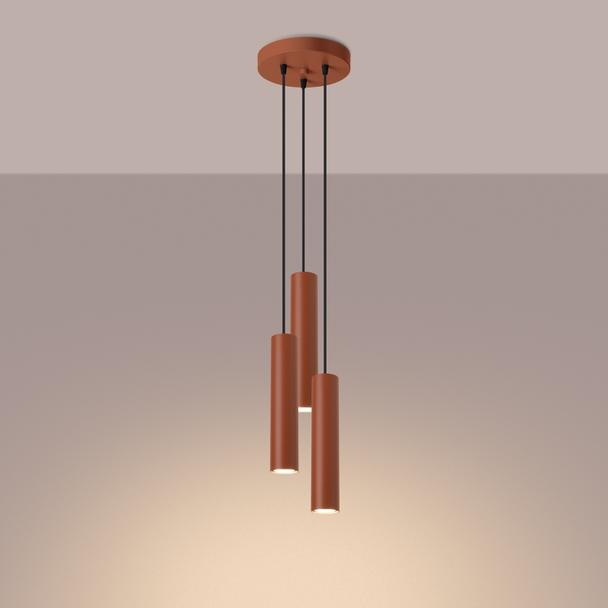Sollux Lampa wisząca LAGOS 3P ochra czerwona SL.1492