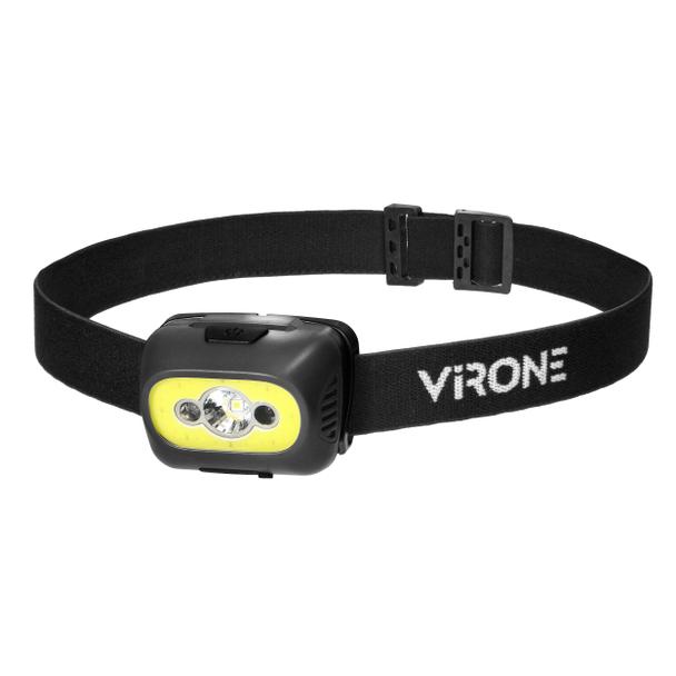 Latarka czołowa COB+LED, ładowanie USB, czujnik ruchu, czarna LT-13/B ORNO