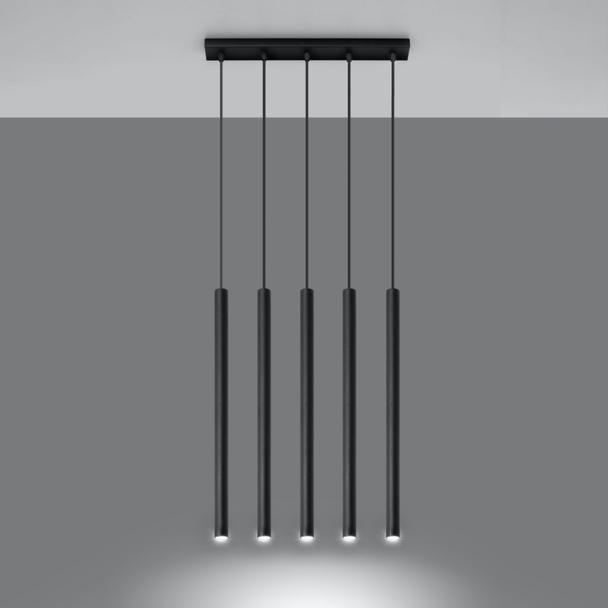 Sollux Lampa wisząca PASTELO 5 czarna SL.0472