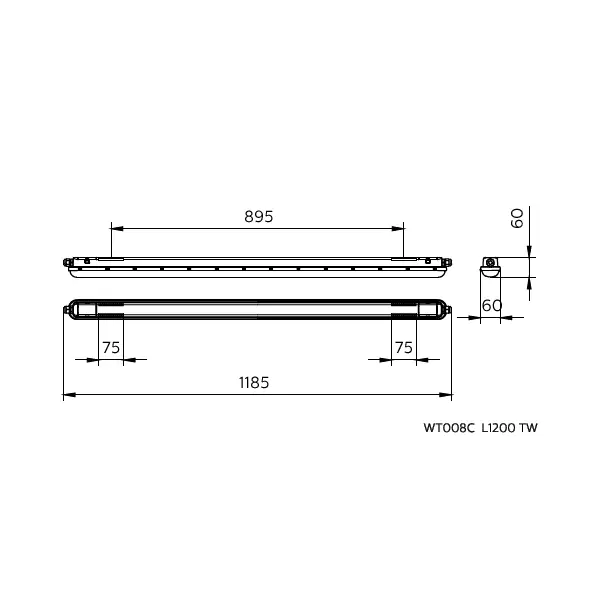 Oprawa hermetyczna PILA WT008C przelotowa 36W 4000lm IP65 4000K barwa neutralna 40S/ 840 PSU 120cm T 9,11402E+11 PHILIPS