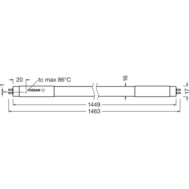 Tuba LED T5 HO 80 1500mm 37W 865 HF