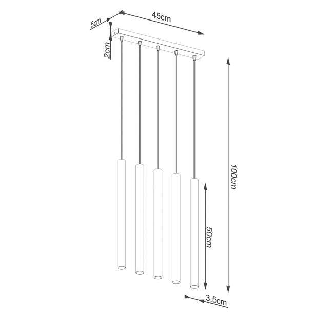 Sollux Lampa wisząca PASTELO 5L beton SL.1274