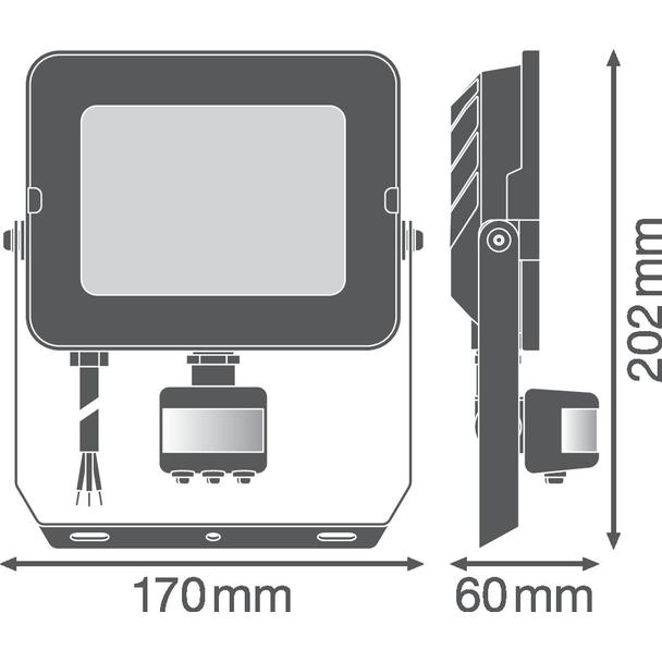 Naświetlacz FLOOD COMPACT SENSOR V 50W 840 SYM 100 black