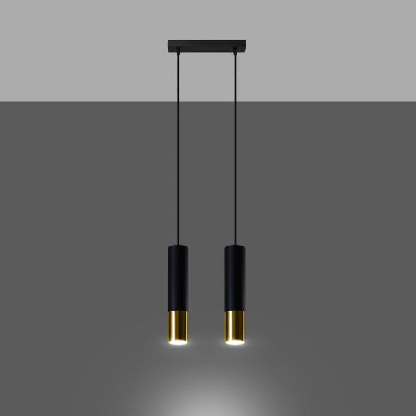 Sollux Lampa wisząca LOOPEZ 2 czarny/złoty SL.0953