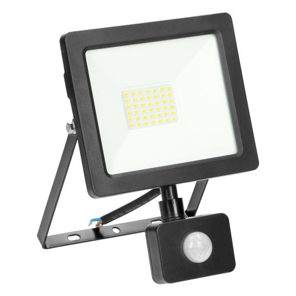 ALLED 30W Naświetlacz LED z PIR, 2400lm, IP44, 4000K, Alu+szkło FL/R-2 ORNO