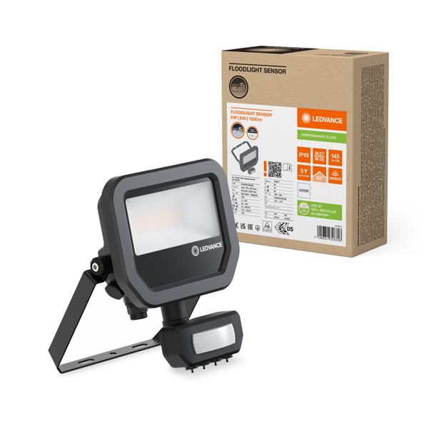 Naświetlacz LED z czujnikiem ruchu FLOODLIGHT sensor PFM G4 6W8W IP65 4000K 145lm/W czarny LEDVANCE