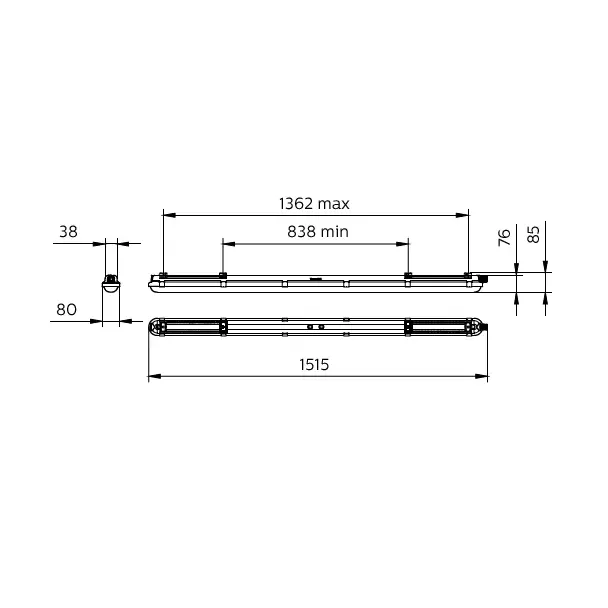 Oprawa hermetyczna Coreline WT120C G2 przelotowa 43W 6000lm IP65 4000K barwa neutralna LED60S/ 840 P 9,11402E+11 PHILIPS