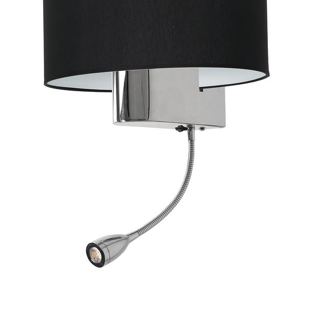 kinkiet Casino E27 + LED 1W 4000K czarny/chrom ML6378 Milagro