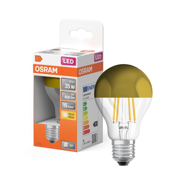 Lampa LED STAR CL A Filament szkło przezroczyste Mirror Gold 37 non-dim 4W 827 E27