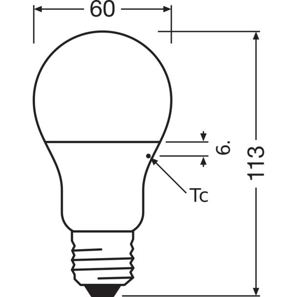 Żarówka LED A60 E27 8.5W = 60W 806lm 2700K Ciepła 200° VALUE CLASSIC Osram