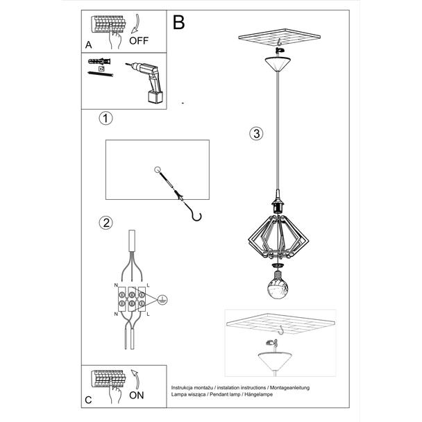 Sollux Lampa wisząca POMPELMO naturalne drewno SL.0393