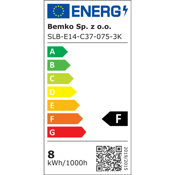 ŹRÓDŁO LED SAMSUNG INSIDE 230V E14 C37 7,5W 720LM 3000K 180ST D84-SLB-E14-C37-075-3K BEMKO
