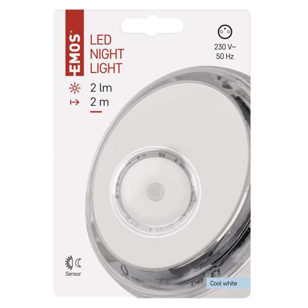 Lampka nocna wtykowa LED z czujnikiem zmierzchowym biała P3306 EMOS
