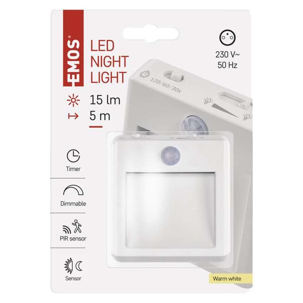 Lampka nocna LED do gniazdka 230 V z czujnikiem P3319 EMOS