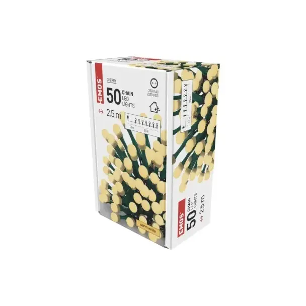 Lampki choinkowe kulki 50 LED 2,5m ciepła biel IP20 D5GW01 EMOS