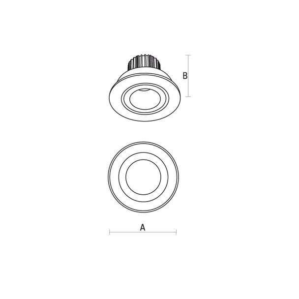 FIALE II 6W COB 38st 230V CW OCZKO LED pierścień szczotkowane aluminium