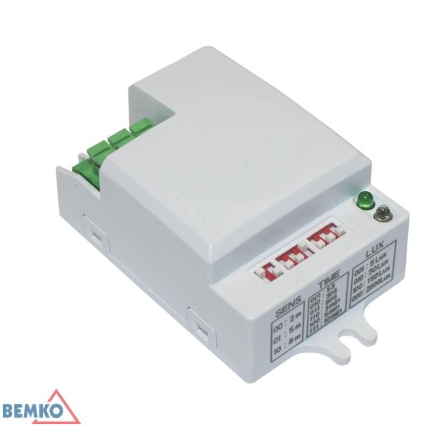 CZUJNIK MIKROFALOWY 500W 360* IP20 PROSTOKĄTNY BIAŁY DIP-SWITCH B52-SES74WH BEMKO