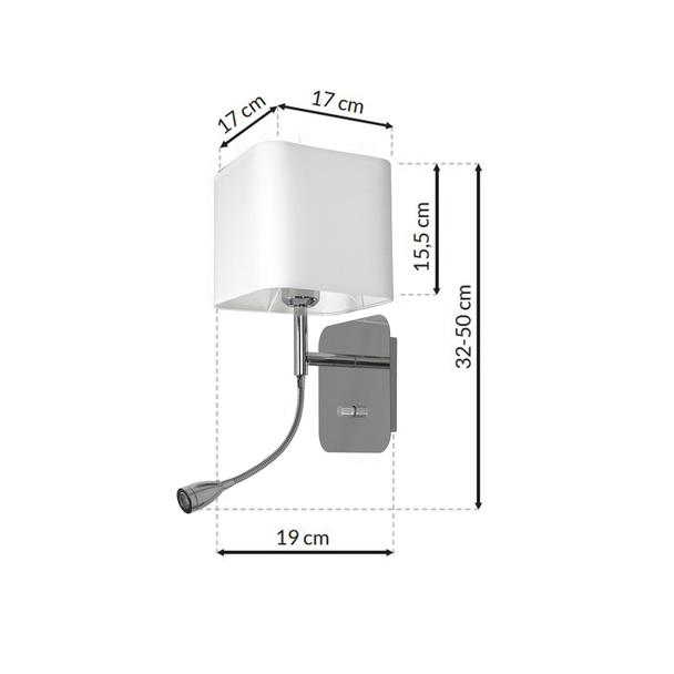 kinkiet Napoli E27 + LED 1W 90lm 4000K biały/chrom ML63600 Milagro