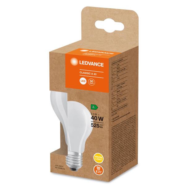 Lampa LED Classic A40 energooszczędna plastik 2,5W 830 E27 LEDVANCE
