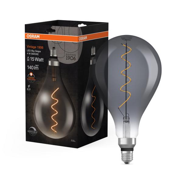 Lampa LED Vintage 1906 dim CL A160 Filament szkło przezroczyste SMOKE 12 dim 5W 818 E27