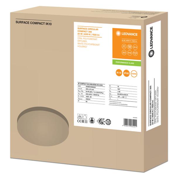 Oprawa ścienna o dużej odporności na uderzenia Surface Compact 300 24W 4000K IK10 IP65