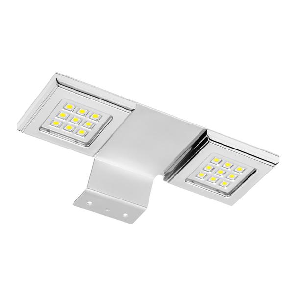 GTV OPRAWA LEDOWA KWADRATOWA NA SZAFKĘ PODWÓJNA CALDERON, 12V, 18 LED, CIEPŁY BIAŁY, CHROM LD-NKW18CB-40 GTV Poland