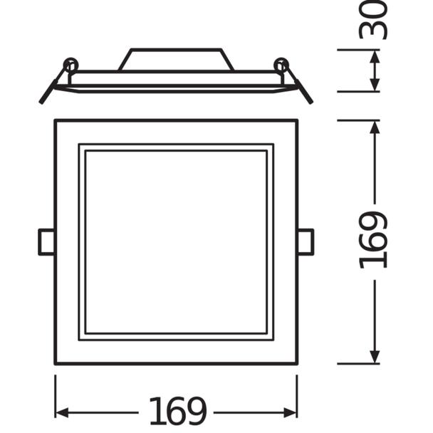 Oprawa DOWNLIGHT SLIM SQUARE 155 12W 3000K WT IP20