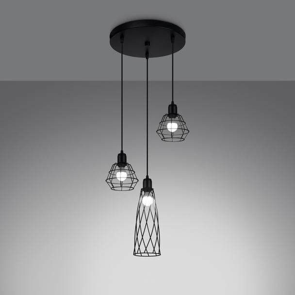 Sollux Lampa wisząca SUBA 3P czarna SL.1166