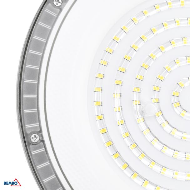 Lampa hermetyczna przemysłowa HIGHBAY LED GAMPER 100W neutralna biel 4000K 10000LM CRI80 IP65 90° SZARY C85-HBG-100W-840-090DG BEMKO