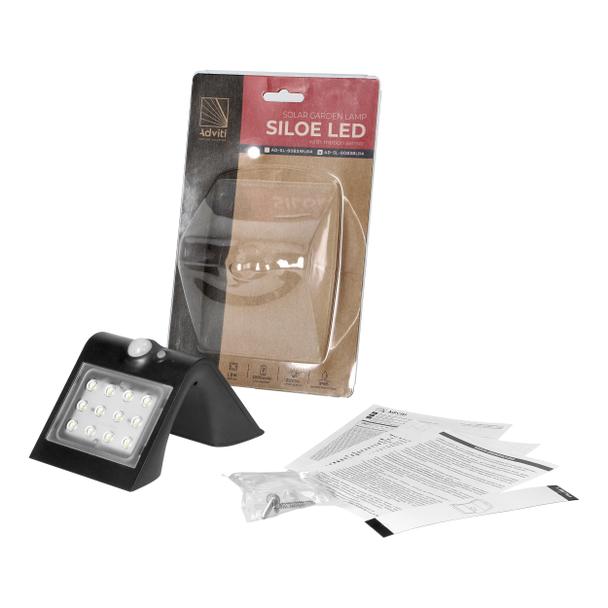 SILOE LED 1,5W, lampa solarna z czujnikiem ruchu 120st, 190lm, IP65, 4000K, 1200mAh, podwójne źródło AD-SL-6083BLR4 ORNO